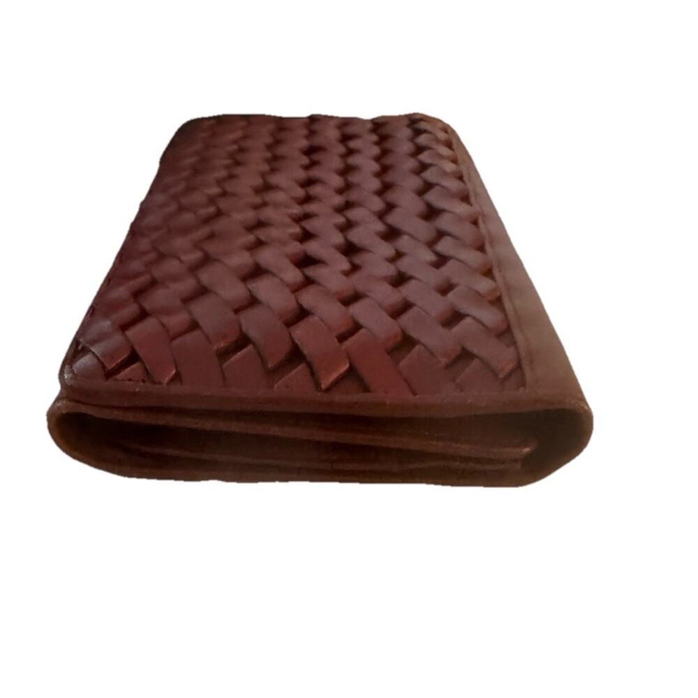 Vintage Etienne Aigner Woven Wallet Leather Brown 3522-23 - Picture 5 of 7
